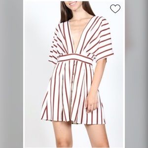 💚Essue Deep-V neck open back mini dress sz small